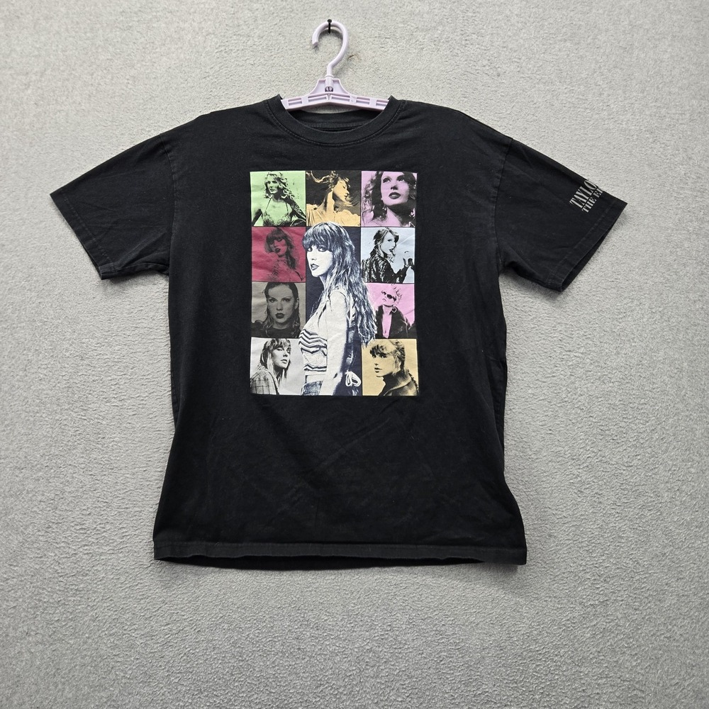 Taylor Swift Men Shirt S Black The Eras Tour Graphic Print Logo Short Sleeve